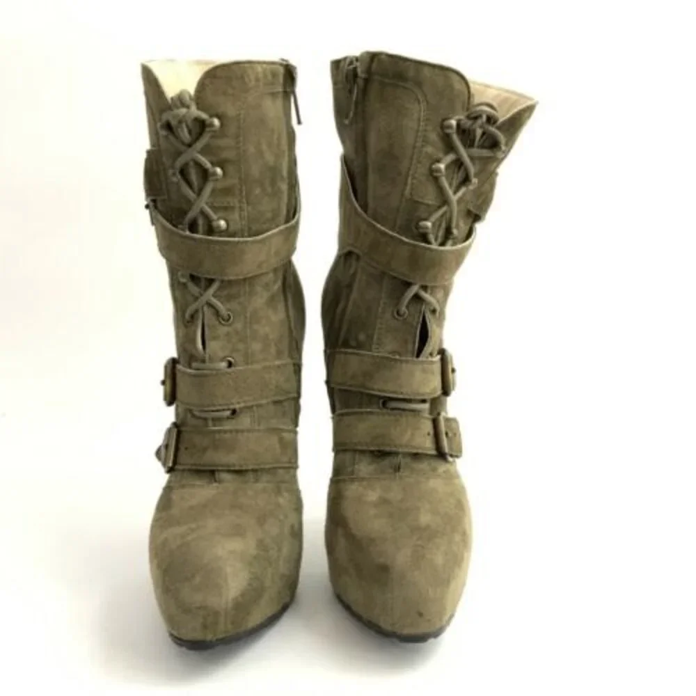 Brian Atwood green suede